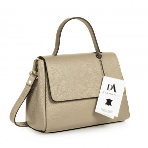 Geanta dama din piele naturala DiAmanti Salvini Taupe Chiaro